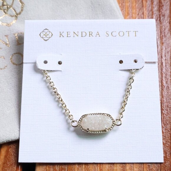 Kendra Scott Elaina Gold Drusy Adjustable Chain Bracelet fashion - Picture 1 of 2